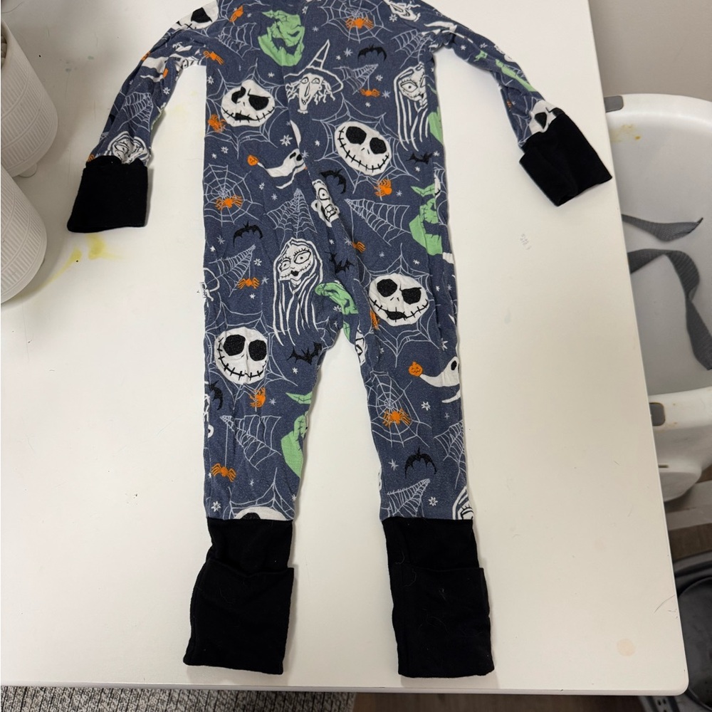 Little Sleepies Halloween Blue and Black Footies